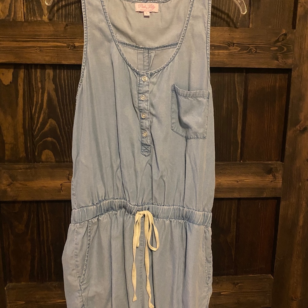 Denim chambray romper